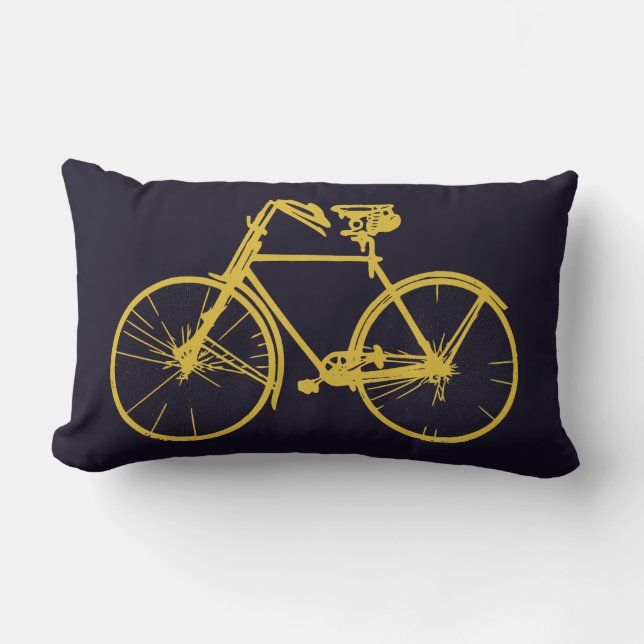 Coussin Rectangle Carreau bleu-foncé pourpre de bicyclette de vélo (Recto)
