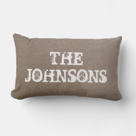 Coussin Rectangle Carreau chic de lumbar de toile de jute de pays