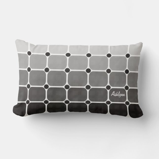 Coussin Rectangle Carreau chic urbain - gris de charbon de bois (Recto)