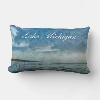 Coussin Rectangle Carreau de baigneurs du lac Michigan