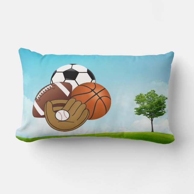 Coussin Rectangle Carreau de boules de sport (Recto)
