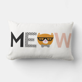 Coussin Rectangle Carreau de chat de Meow