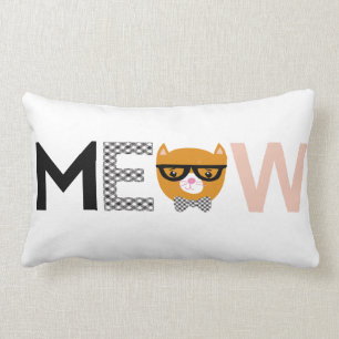 Coussin Rectangle Carreau de chat de Meow