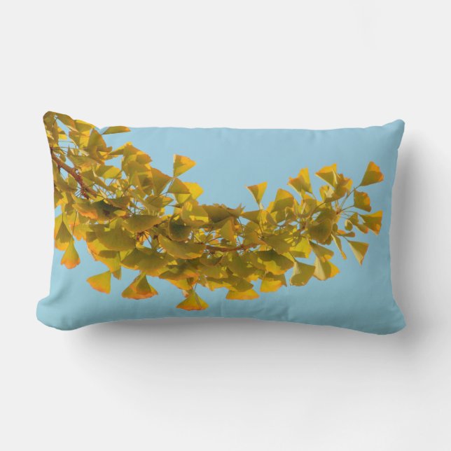 Coussin Rectangle Carreau de feuille d'automne de Ginkgo (Recto)