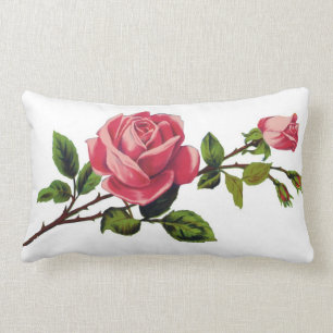 Coussin Rectangle Carreau de rose rouge