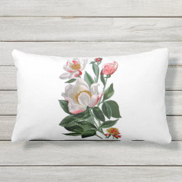 Coussin Rectangle Carreau extérieur de Lumbar de tissu de pivoines