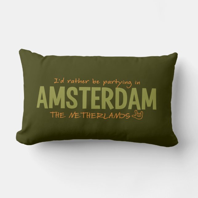 Coussin Rectangle Carreau fait sur commande de couleur d'AMSTERDAM (Recto)