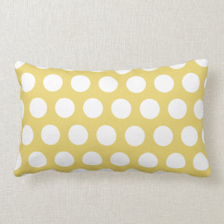 Coussin Rectangle Carreau jaune et blanc de Lumbar de point de polka