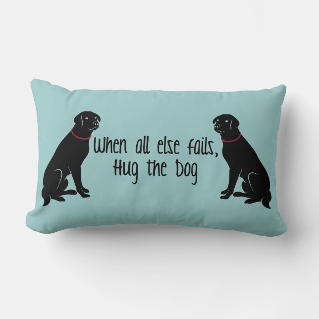 Coussin Rectangle Carreau lombaire "étreignez chien" (Recto)