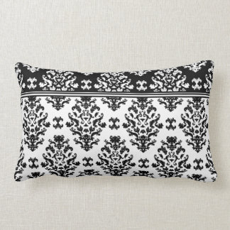 Coussin Rectangle Carreau noir et blanc de damassé