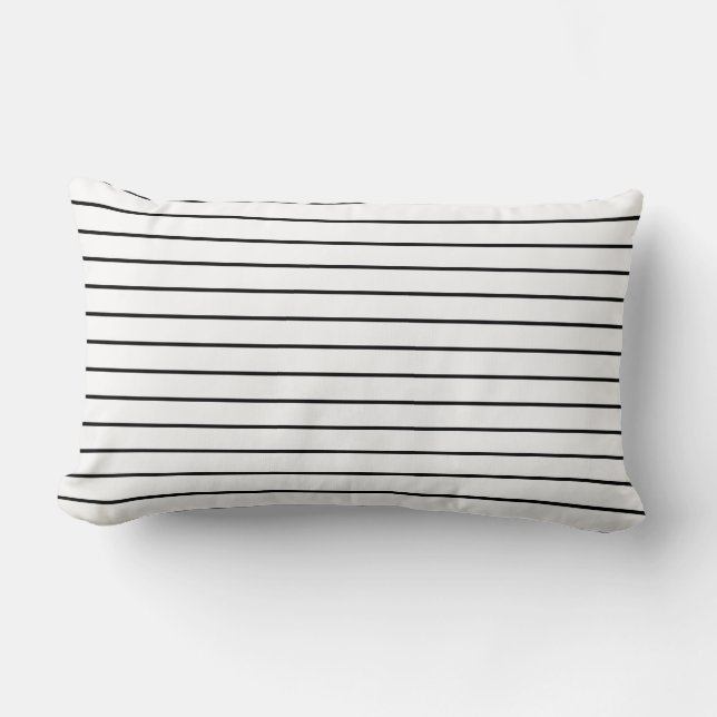 Coussin Rectangle Carreau noir et blanc moderne de Lumbar de rayures (Recto)