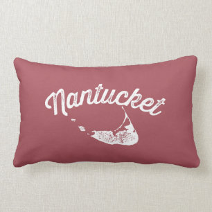 Coussin Rectangle Carreau réversible rouge de Nantucket