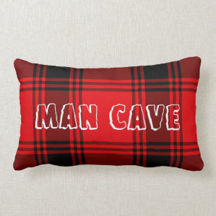 Coussin Rectangle Carreau rouge de Lumbar de caverne d'homme de