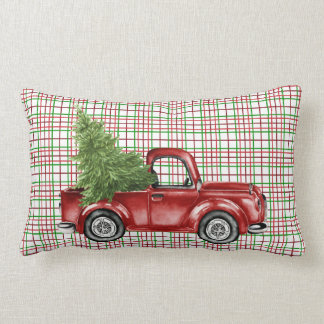 Coussin Rectangle Carreau rouge vintage de camion