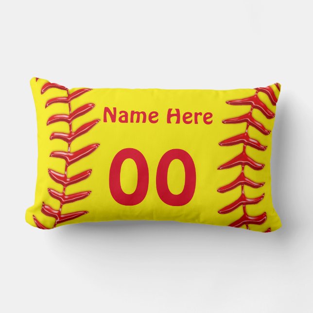 Coussin Rectangle Carreaux du base-ball personnalisés par Lumbar (Recto)
