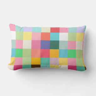 Coussin Rectangle Carrés d'échecs colorés