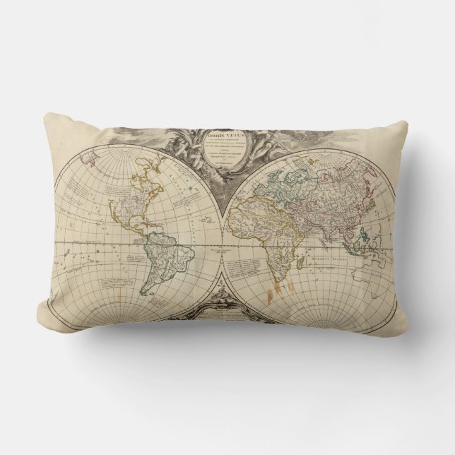 Coussin Rectangle Carte 8 du monde (Recto)