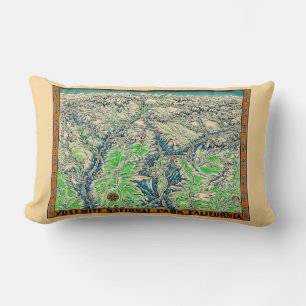 Coussin Rectangle Carte ancienne de Yosemite 