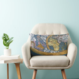 Coussin Rectangle Carte antique du monde avec Claude Ptolémée, 1507