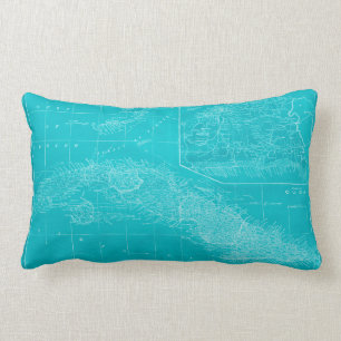 Coussin Rectangle Carte bleue du Cuba