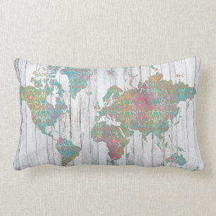 Coussin Rectangle Carte Boho II