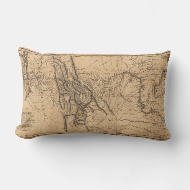 Coussin Rectangle Carte de Lewis et de Clark à travers l'Amérique (Recto)