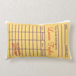 Coussin Rectangle Carte de livre de bibliothèque