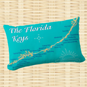 Coussin Rectangle Carte des Keys de Floride des îles