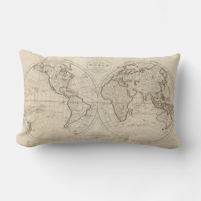 Coussin Rectangle Carte du monde 2 (Recto)