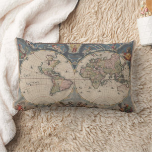 Coussin Rectangle Carte du monde antique : Art de la cartographie hi