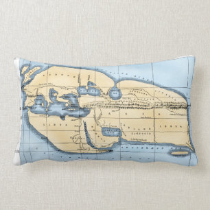COUSSIN RECTANGLE CARTE DU MONDE : ERATOSTHENES