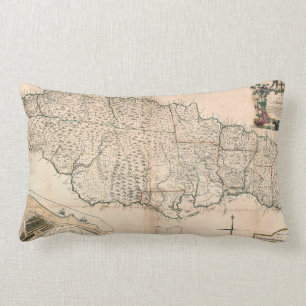 Coussin Rectangle CARTE : La JAMAÏQUE, 1755 2