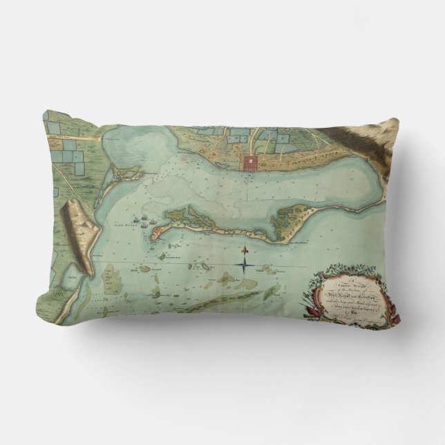 Coussin Rectangle CARTE : La JAMAÏQUE, 1756 (Recto)