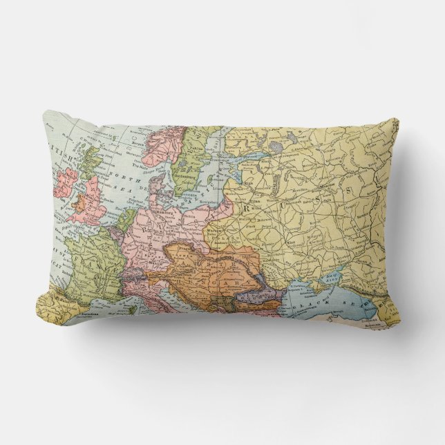 COUSSIN RECTANGLE CARTE : L'EUROPE, 1885 (Recto)