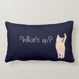 Coussin Rectangle Cat's グラデーション "What's up?" Blue クッション Throw Pillow