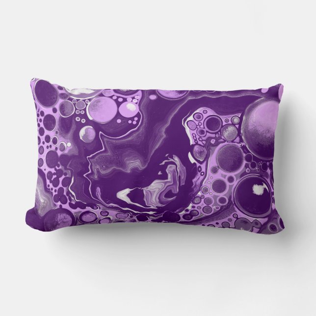 Coussin Rectangle Cellules d'art fluides en marbre violet Lancer l'o (Recto)