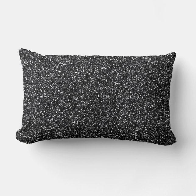 Coussin Rectangle Cendre Noir Pailleté (Recto)