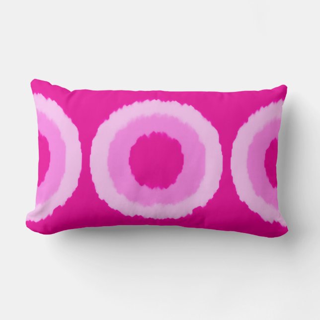 Coussin Rectangle Cercles tribaux modernes de batik - rose fuchsia (Recto)