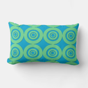 Coussin Rectangle Cercles Turquoise Vert Menthe Motif Moderne