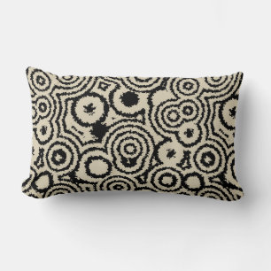 Coussin Rectangle Cercles vintages en noir et blanc