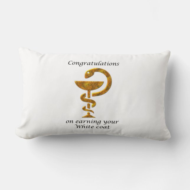 Coussin Rectangle Cérémonie de remise de manteau blanc de pharmacie  (Recto)