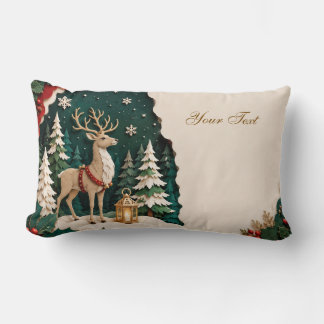 Coussin Rectangle Cerf de Noël Forest Frame