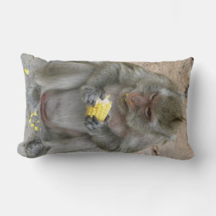 Coussin Rectangle C'est à moi ! ! ... Singe Macaque thaïlandais sauv