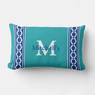 Coussin Rectangle Chaîne Hexagone Moderne Monogramme Nautilus Lum Co