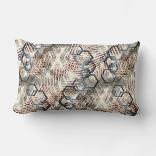 Coussin Rectangle Chaînes sur feuilles de palmiers. (Recto)