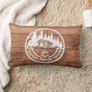 Coussin Rectangle Chalet Cabane Grange Maison Rustique | Nom de Fami