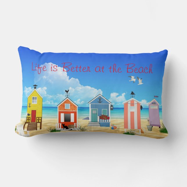 Coussin Rectangle Chambres de plage lumineuses et modernes (Recto)