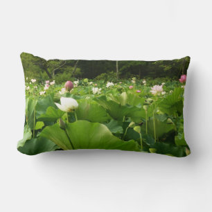 Coussin Rectangle Champ de fleurs de Lotus Jardin d'été