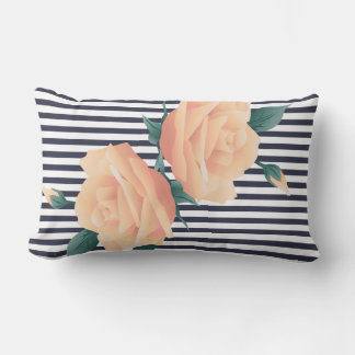 Coussin Rectangle Champagne Blush Rose et Grandes Blancs Modernes