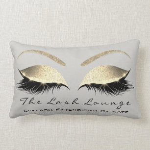 Coussin Rectangle Champagne Parties scintillant d'or Lashes de maqui